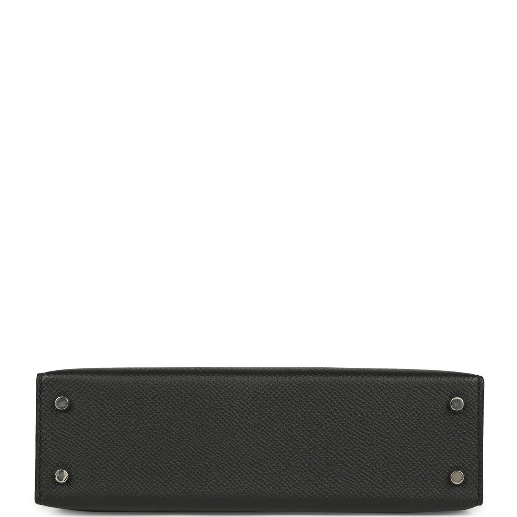 Hermes Kelly Sellier 20 Black Epsom Palladium Hardware