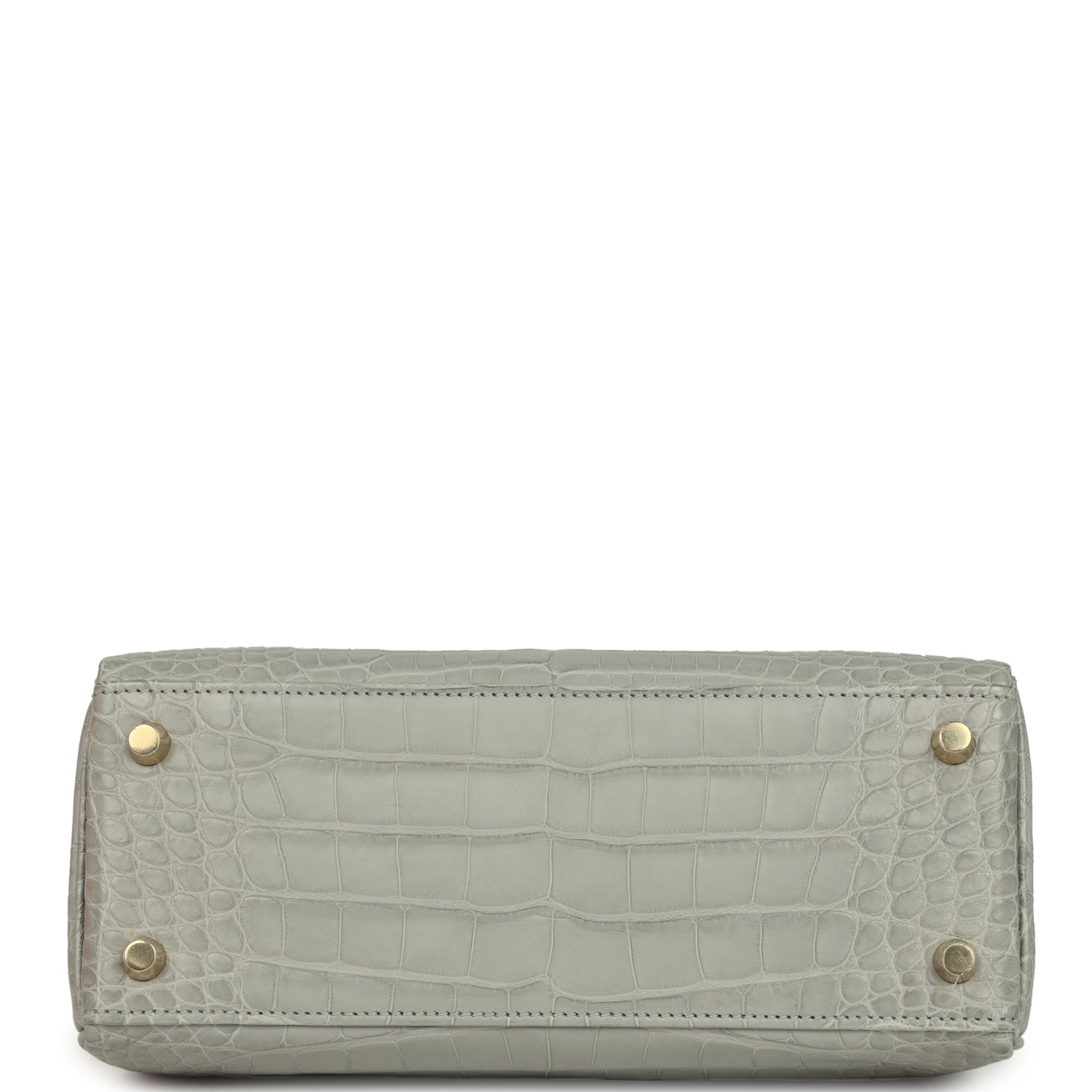 Hermes Kelly Retourne 25 Gris Perle Matte Alligator Gold Hardware
