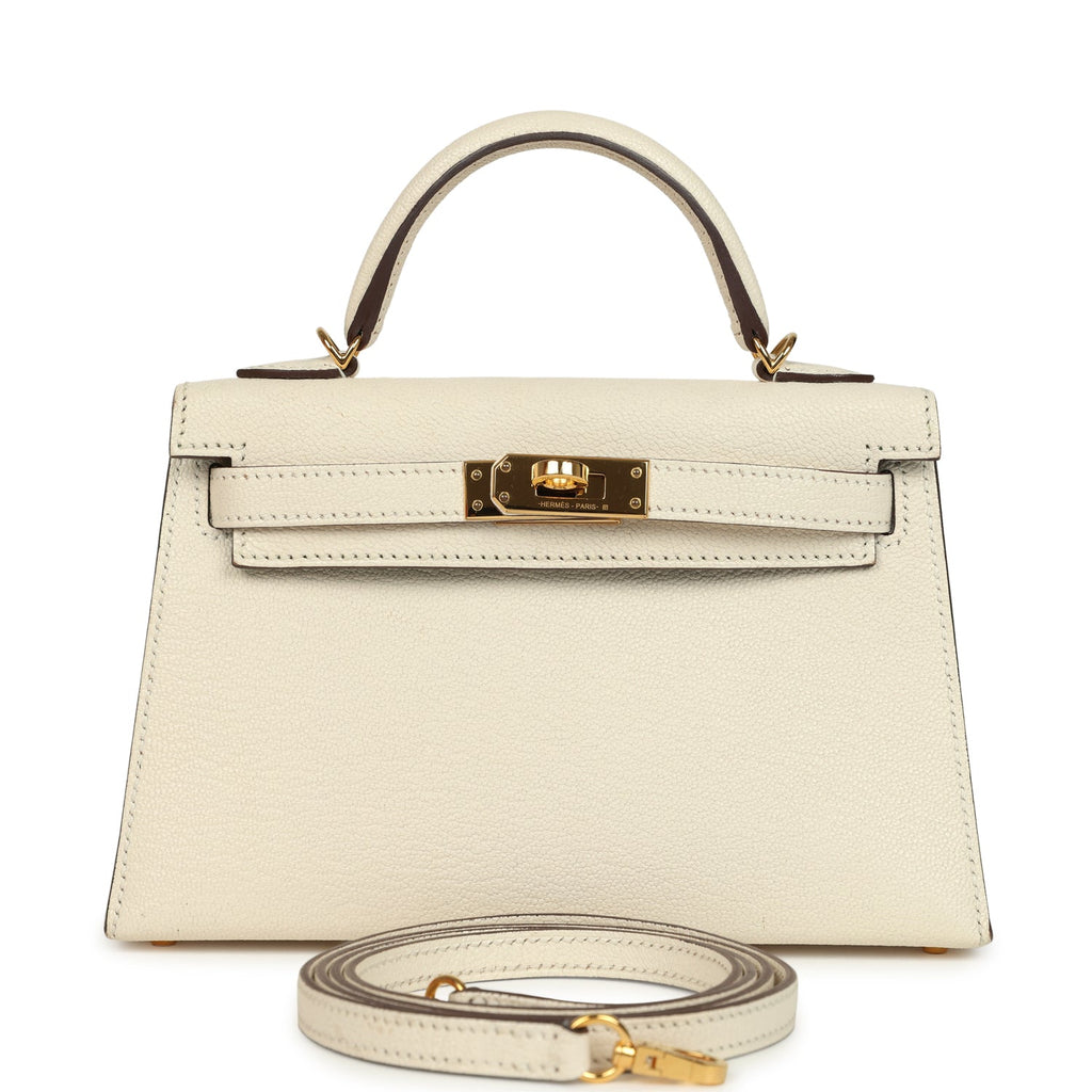 Hermes Special Order (HSS) Kelly Sellier 20 Nata Verso Chevre Mysore Gold Hardware