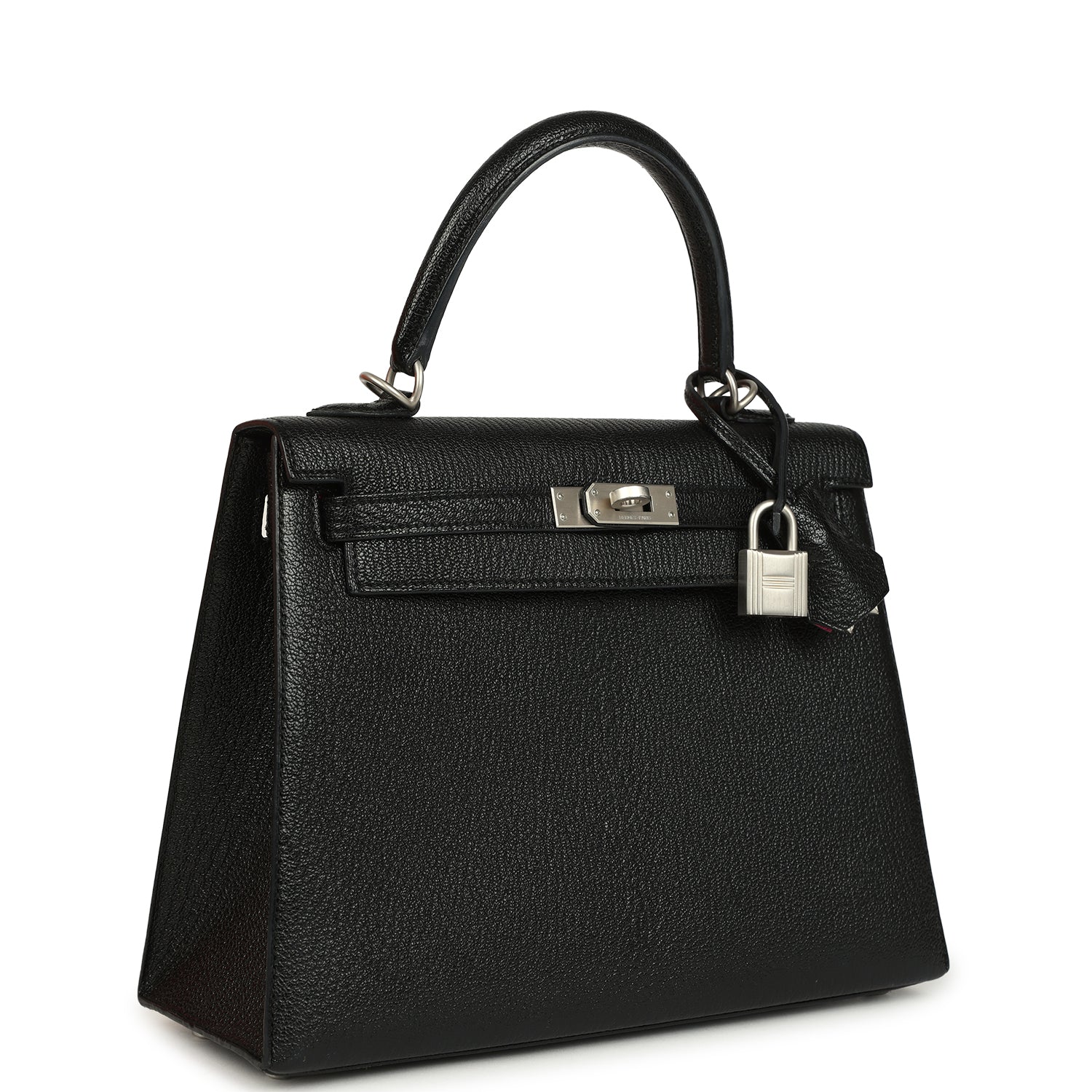 Pre-owned Hermes Special Order (HSS) Kelly Sellier 25 Black Verso Chevre Mysore Brushed Palladium Hardware Payment 2 of 2