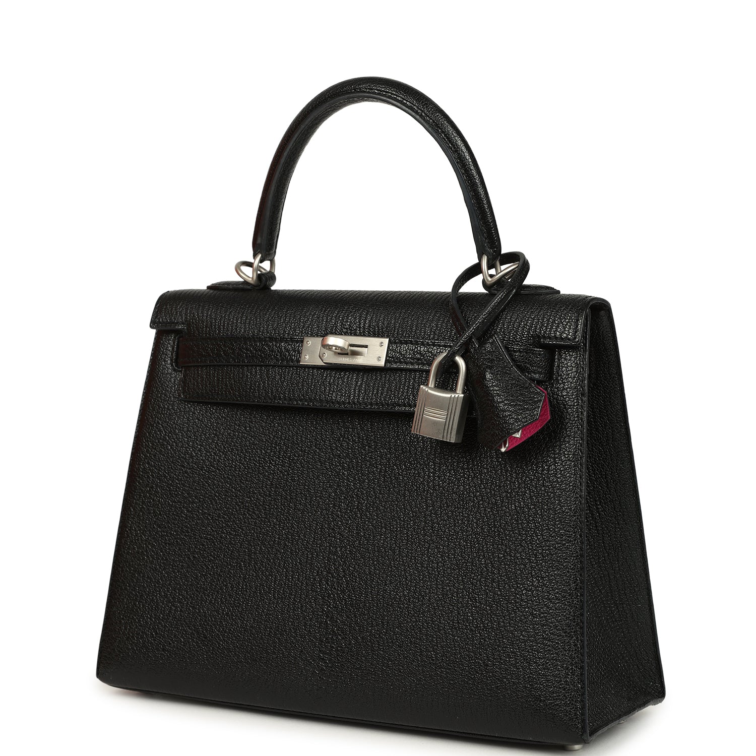 Pre-owned Hermes Special Order (HSS) Kelly Sellier 25 Black Verso Chevre Mysore Brushed Palladium Hardware Payment 2 of 2