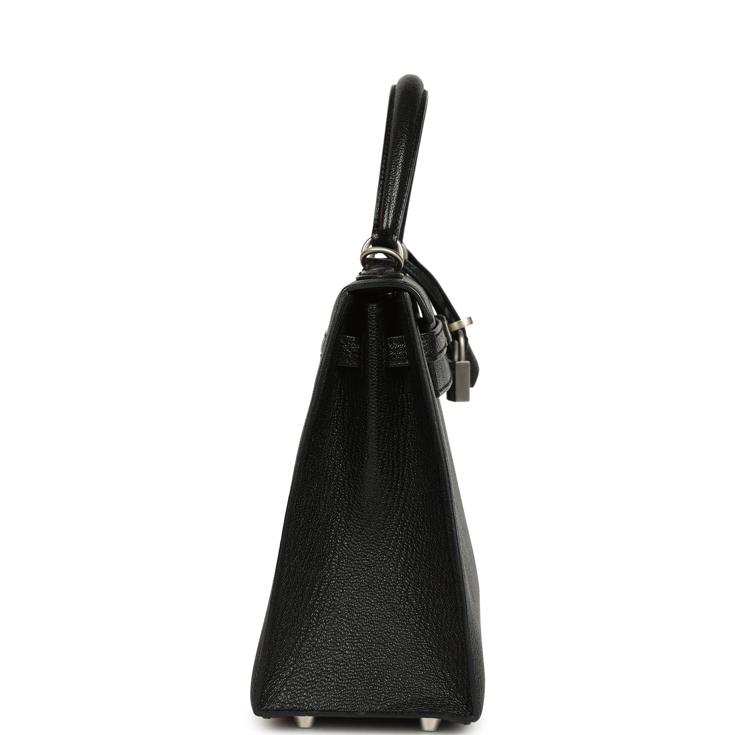 Pre-owned Hermes Special Order (HSS) Kelly Sellier 25 Black Verso Chevre Mysore Brushed Palladium Hardware Payment 2 of 2