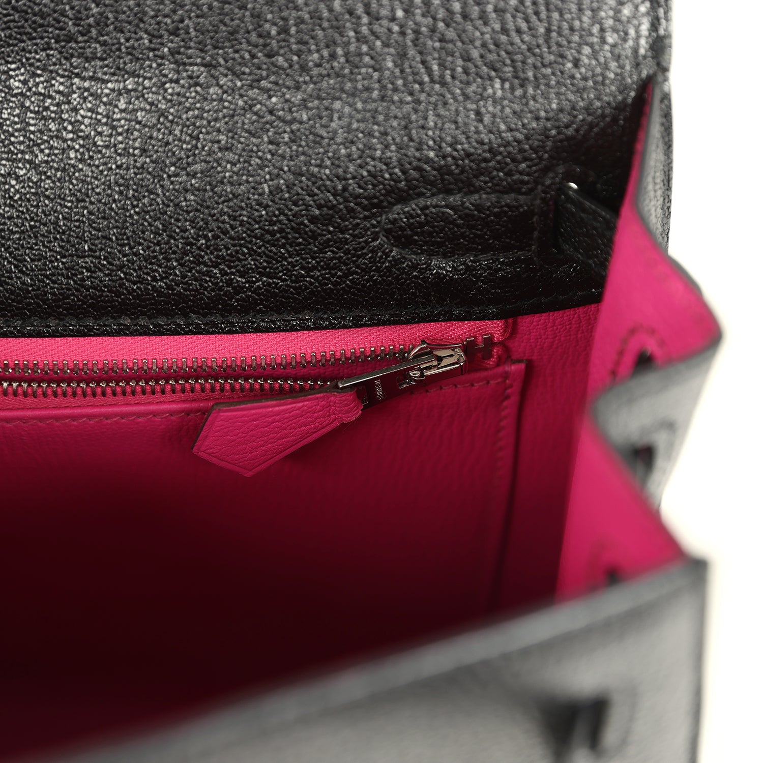 Pre-owned Hermes Special Order (HSS) Kelly Sellier 25 Black Verso Chevre Mysore Brushed Palladium Hardware Payment 2 of 2