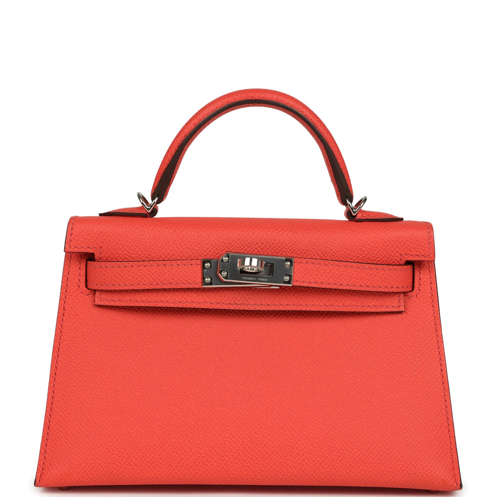 New Hermes Kelly Sellier 20 Rose Texas Epsom Palladium Hardware
