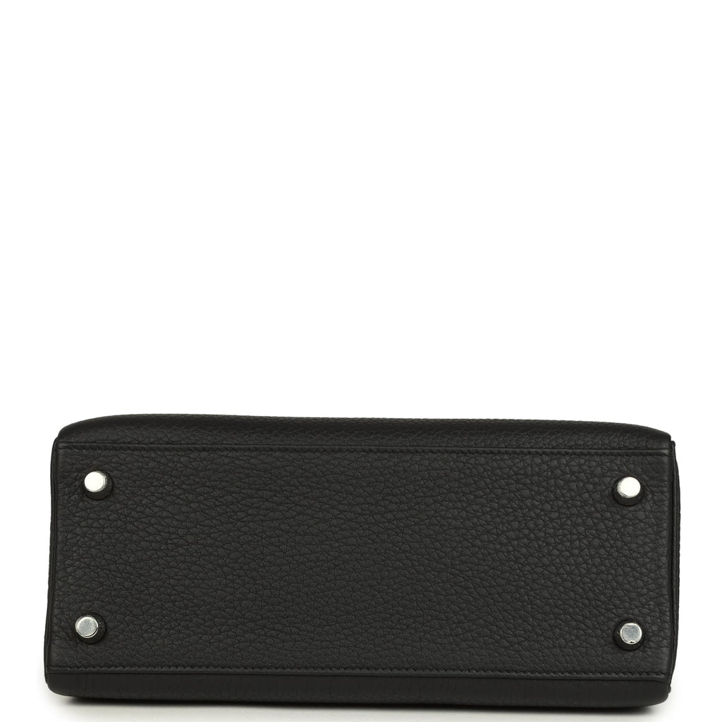 Hermes Kelly Retourne 25 Black Togo Palladium Hardware