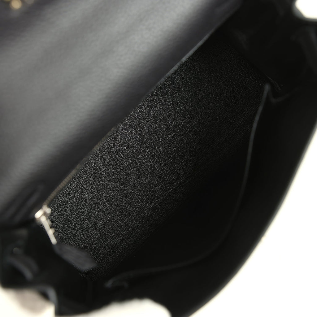 Hermes Kelly Retourne 25 Black Togo Palladium Hardware