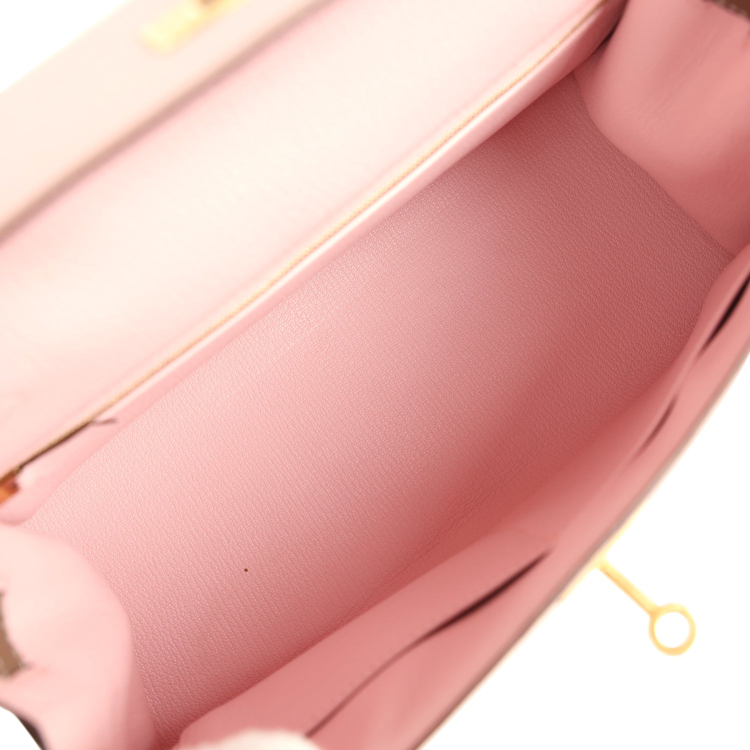 Pre-owned Hermes Special Order (HSS) Kelly Sellier 28 Rose Sakura and Etoupe Chevre Gold Hardware