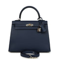 Hermes Kelly Sellier 25 Bleu Navy Epsom Electrum Hardware