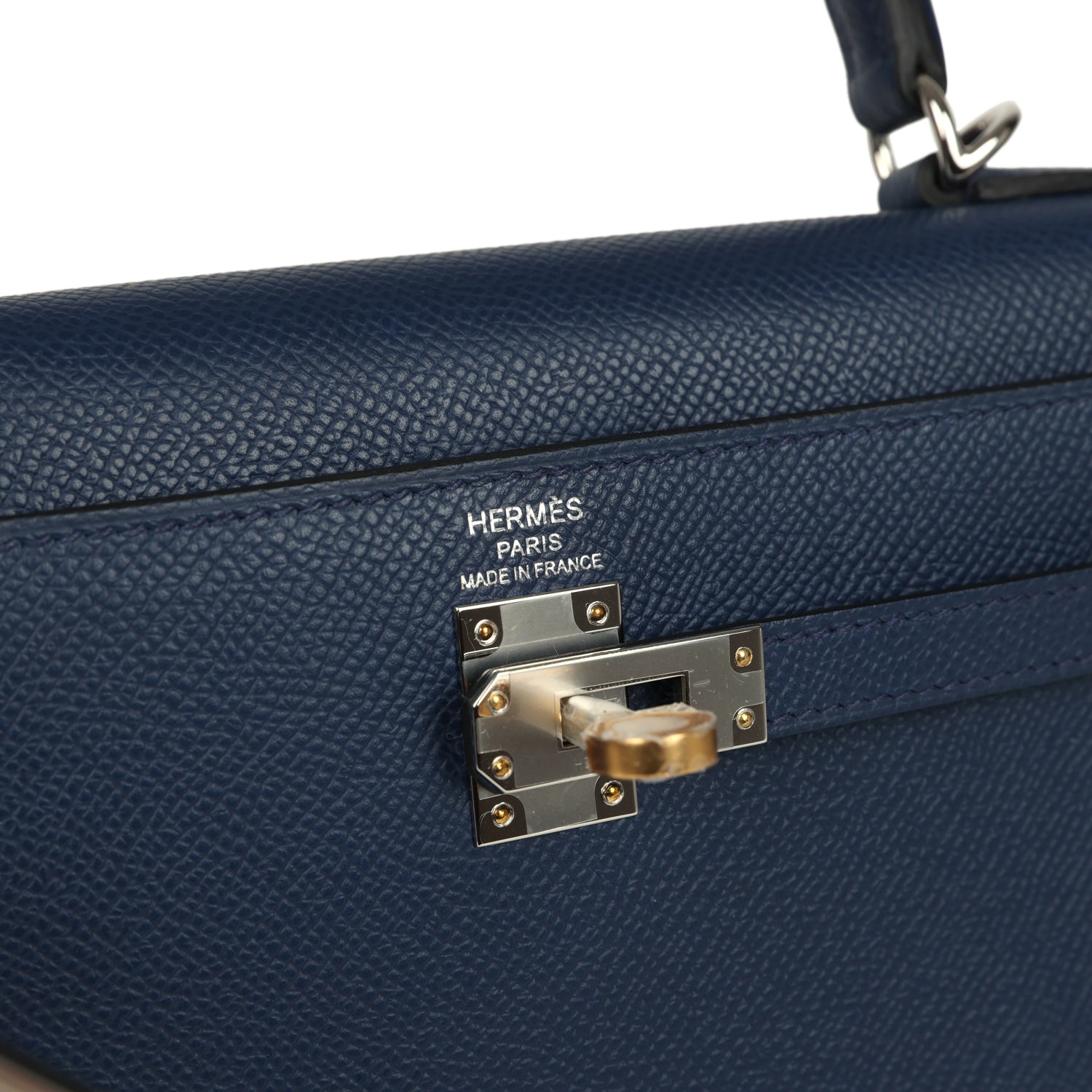 Hermes Kelly Sellier 25 Bleu Navy Epsom Electrum Hardware