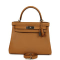 Hermes Kelly Retourne 28 Caramel Verso Evercolor Palladium Hardware