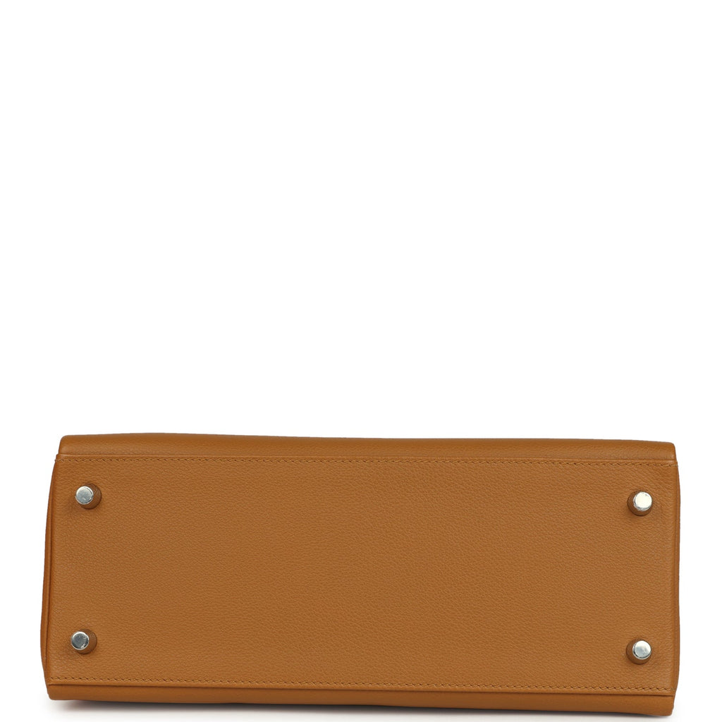 Hermes Kelly Retourne 28 Caramel Verso Evercolor Palladium Hardware