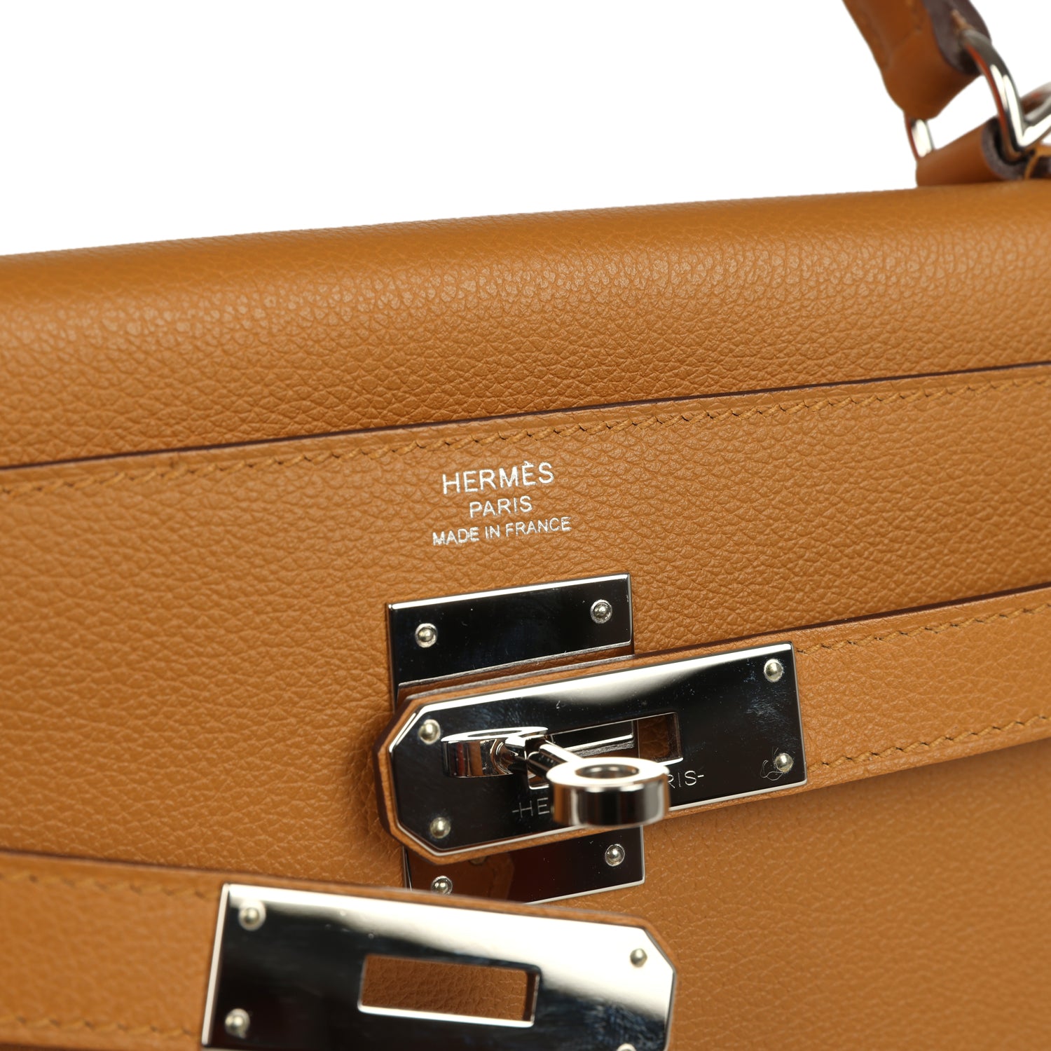 Hermes Kelly Retourne 28 Caramel Verso Evercolor Palladium Hardware