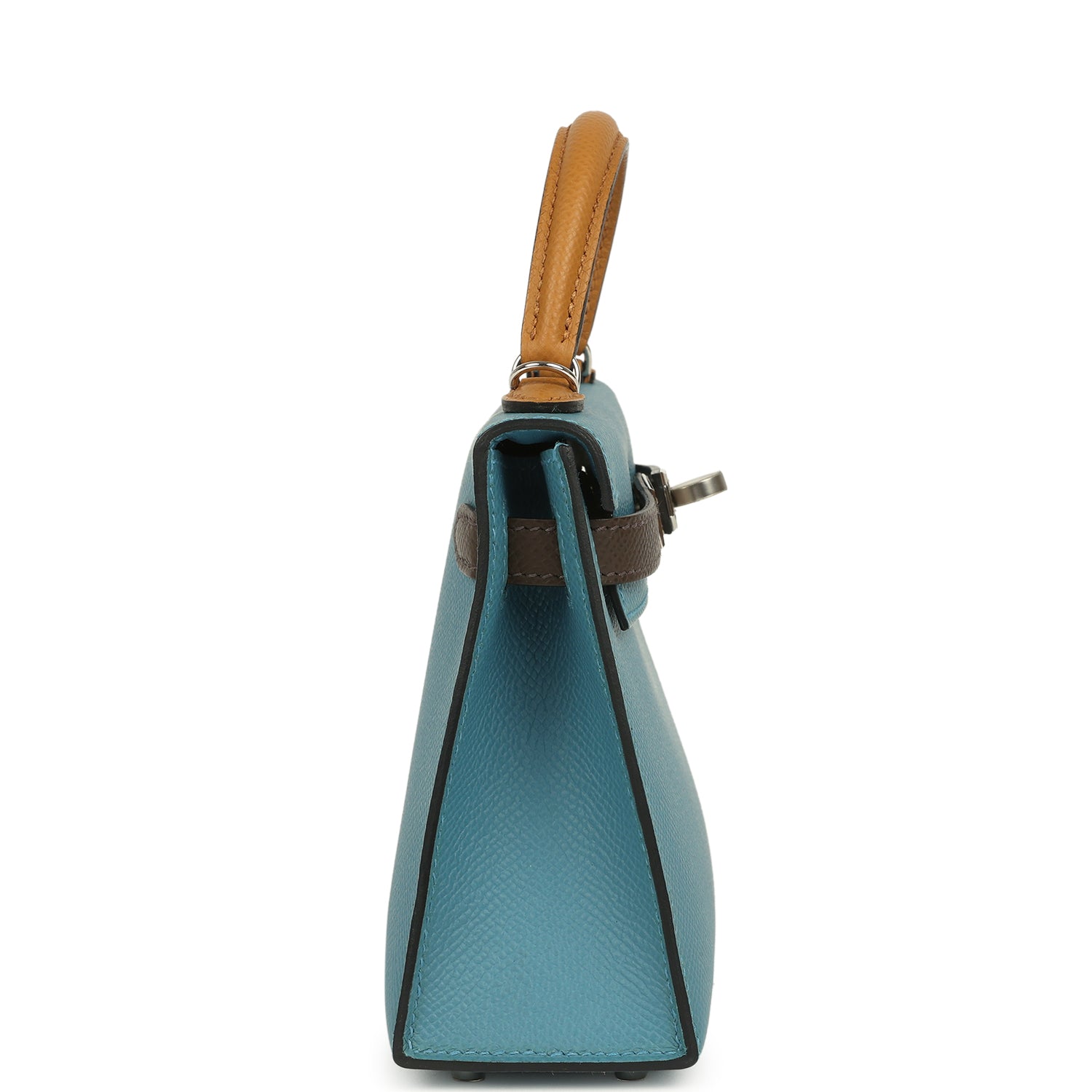 Hermes Kelly Sellier 20 Tri-color Blue Jean, Sesame and Ecorce Epsom Palladium Hardware