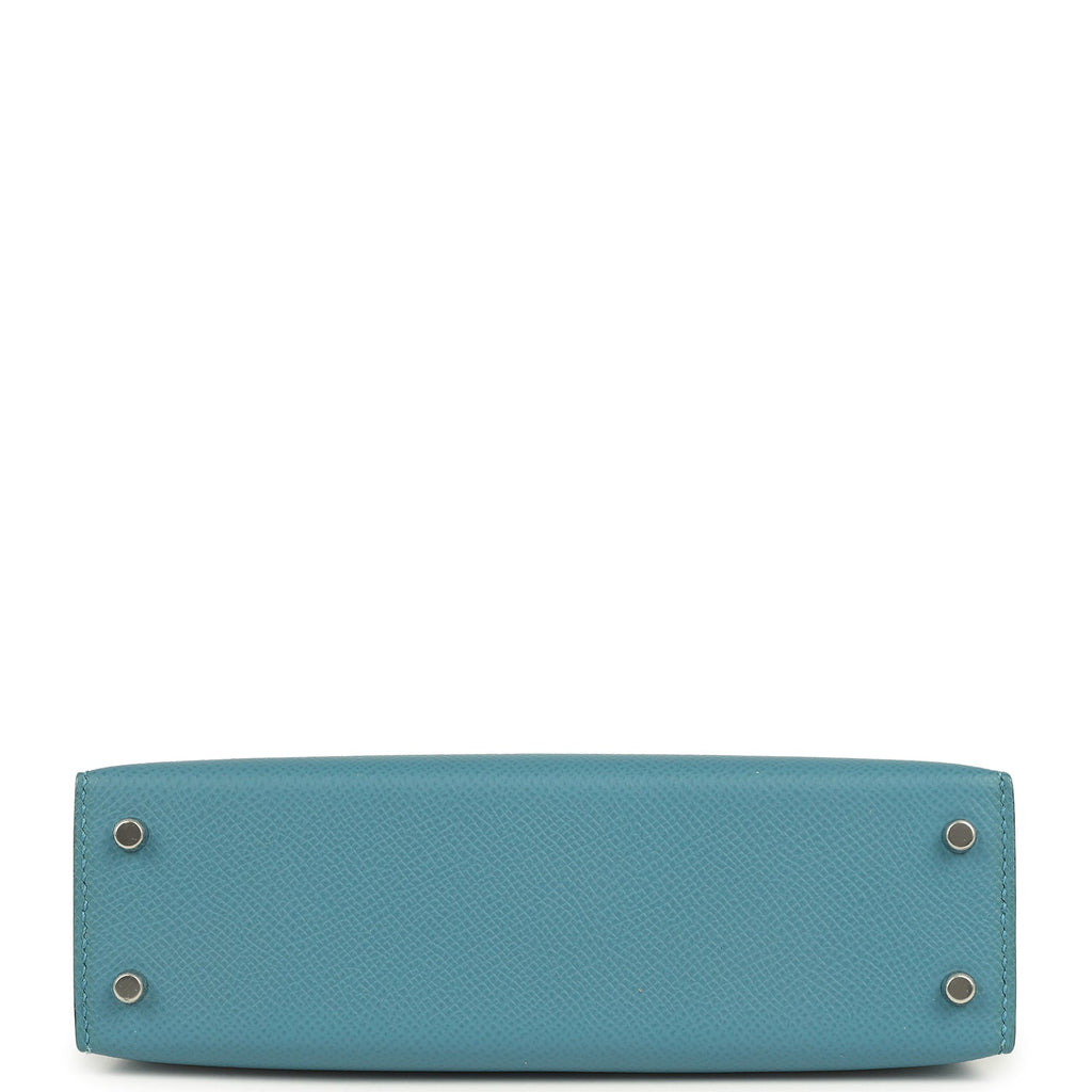 Hermes Kelly Sellier 20 Tri-color Blue Jean, Sesame and Ecorce Epsom Palladium Hardware