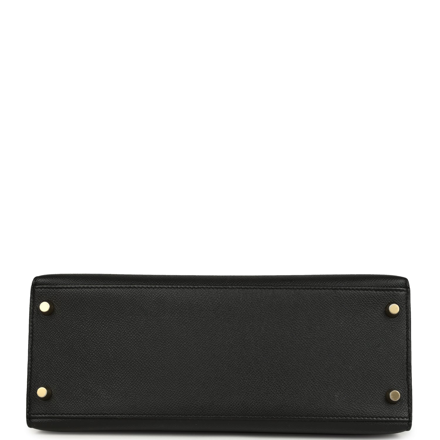 Pre-owned Hermes Kelly Sellier 28 Black Epsom Gold Hardware