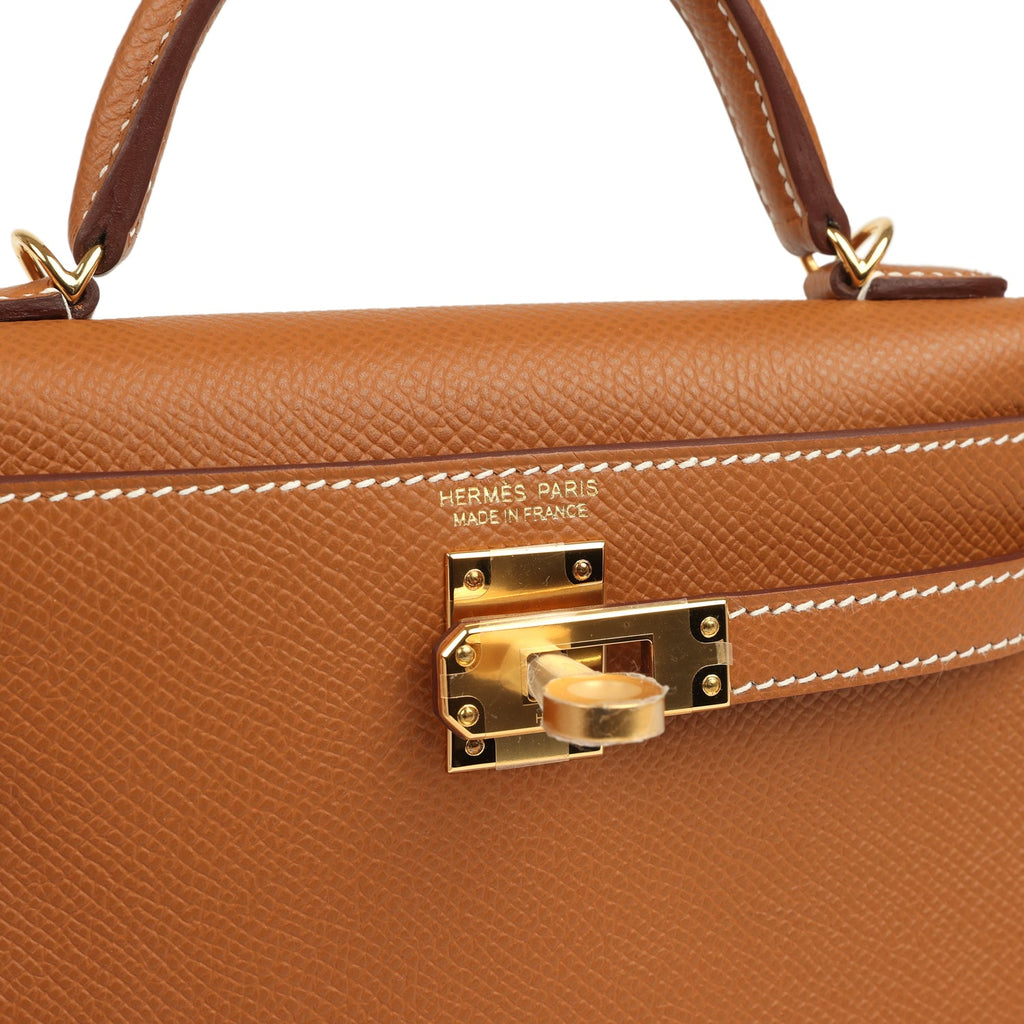 Hermes Kelly Sellier 20 Gold Epsom Gold Hardware