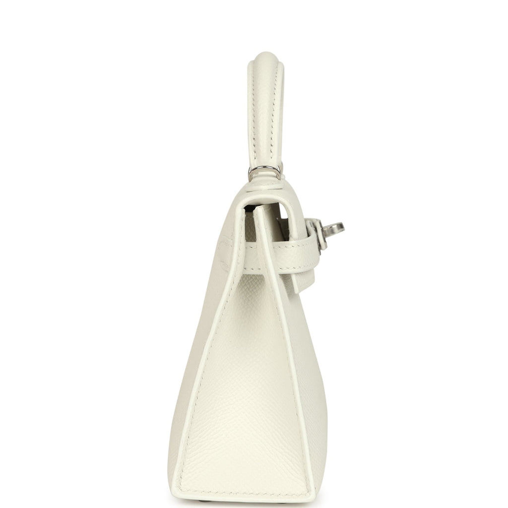 Hermes Kelly Sellier 20 New White Epsom Palladium Hardware