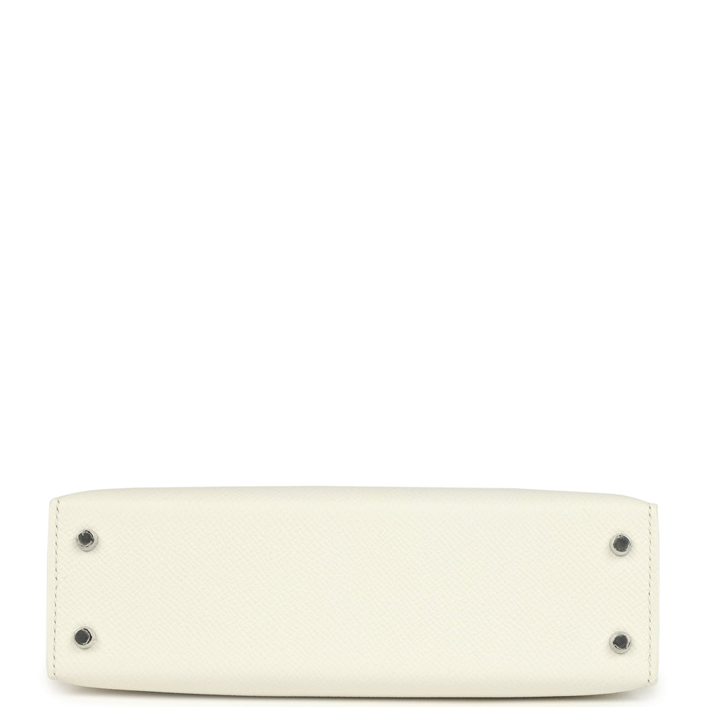 Hermes Kelly Sellier 20 New White Epsom Palladium Hardware