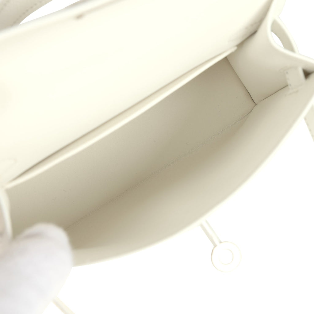Hermes Kelly Sellier 20 New White Epsom Palladium Hardware