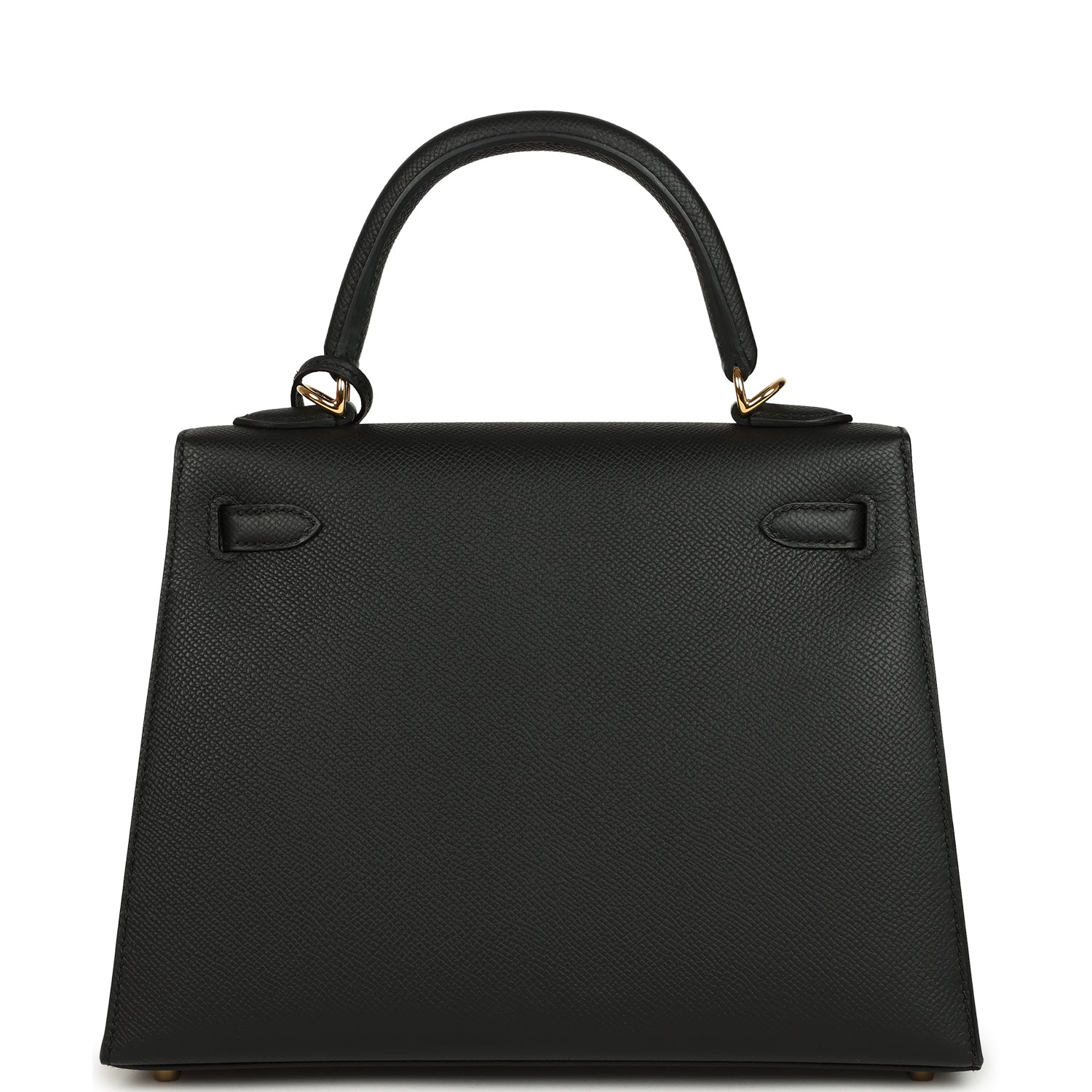 Hermes Kelly Sellier 25 Black Epsom Gold Hardware