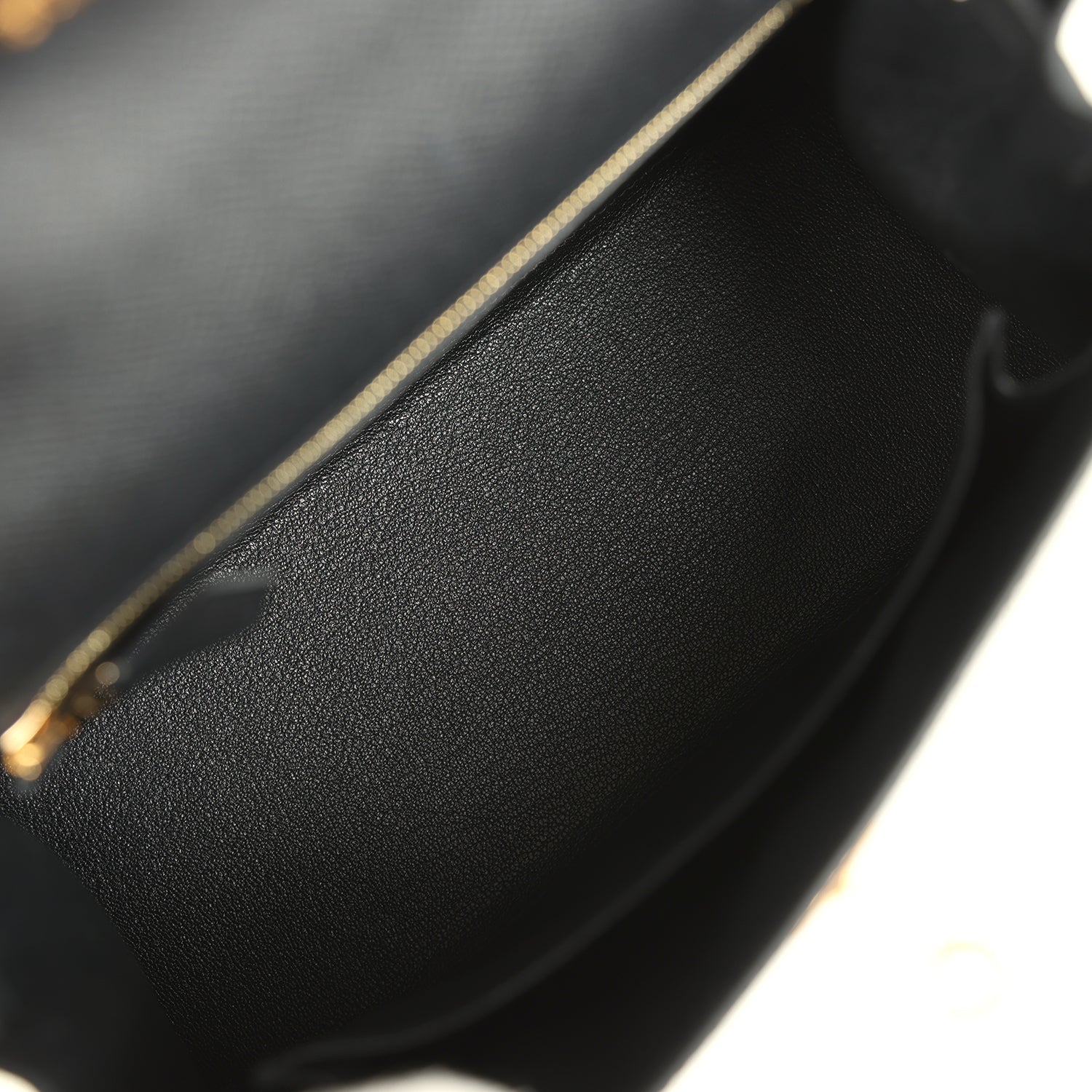 Hermes Kelly Sellier 25 Black Epsom Gold Hardware