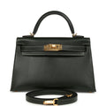 Hermes Kelly Sellier 20 Vert Fonce Box Gold Hardware