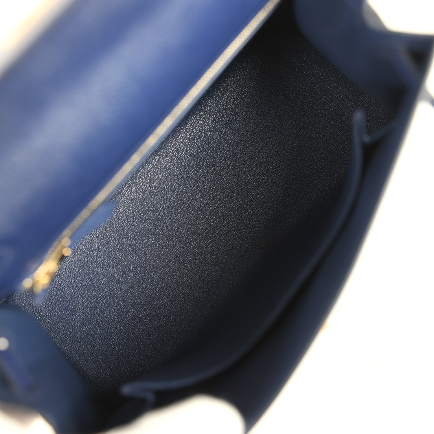 Hermes Kelly Sellier 25 Bleu Saphir Chevre Chamkila Gold Hardware