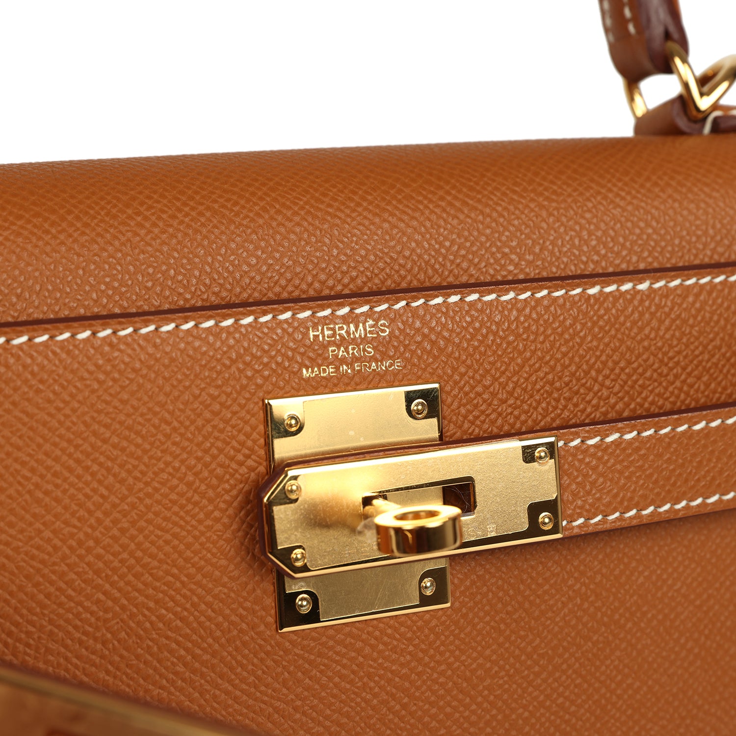Pre-owned Hermes Kelly Sellier 28 Gold Epsom Gold Hardware