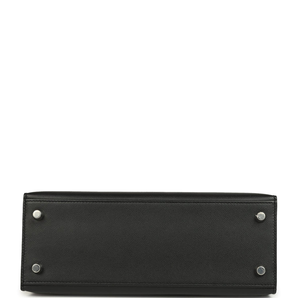 Hermes Kelly Sellier 25 Black Madame and Shiny Niloticus Crocodile Touch Palladium Hardware