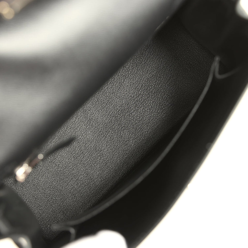 Hermes Kelly Sellier 25 Black Madame and Shiny Niloticus Crocodile Touch Palladium Hardware