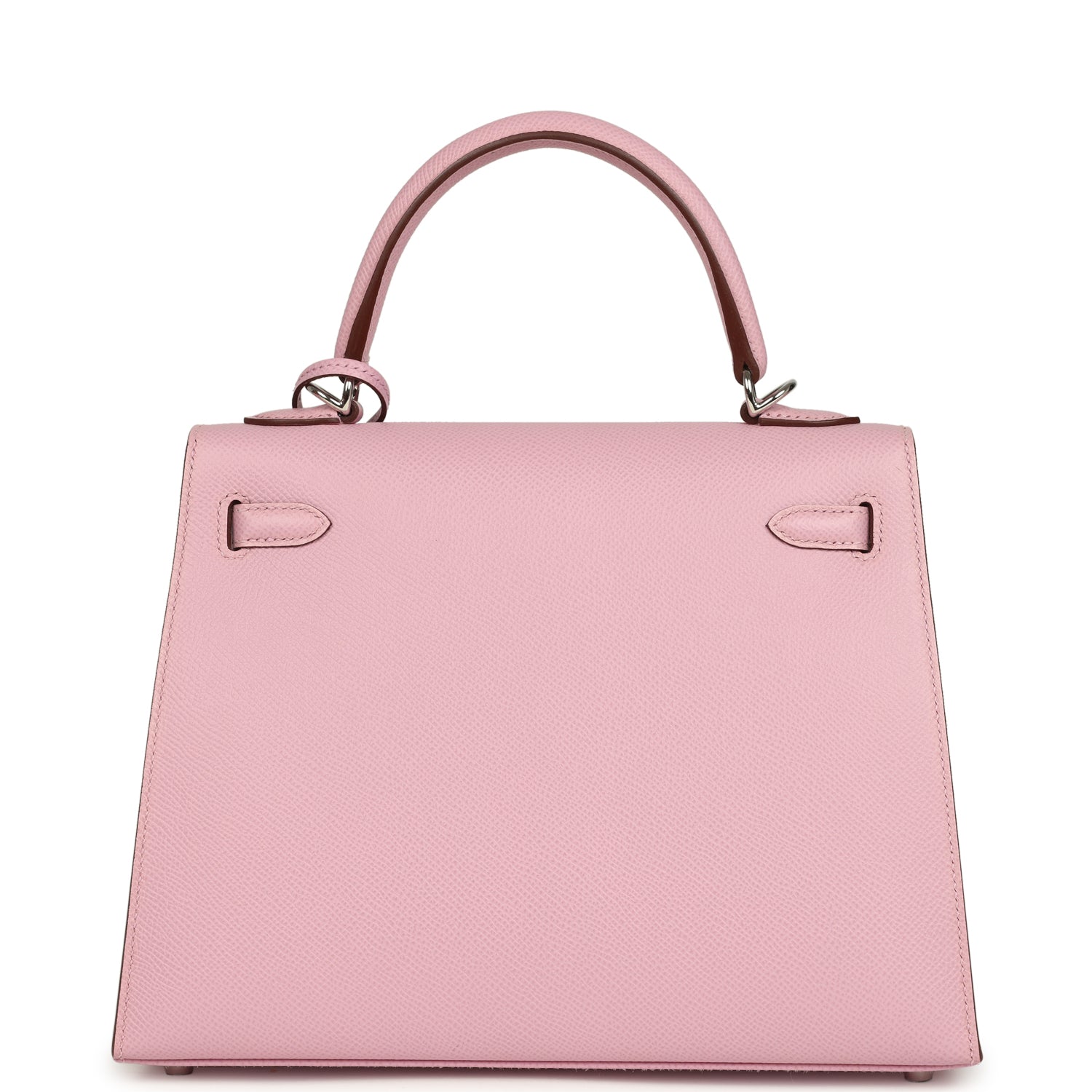 Pre-owned Hermes Kelly Sellier 25 Mauve Sylvestre Epsom Palladium Hardware