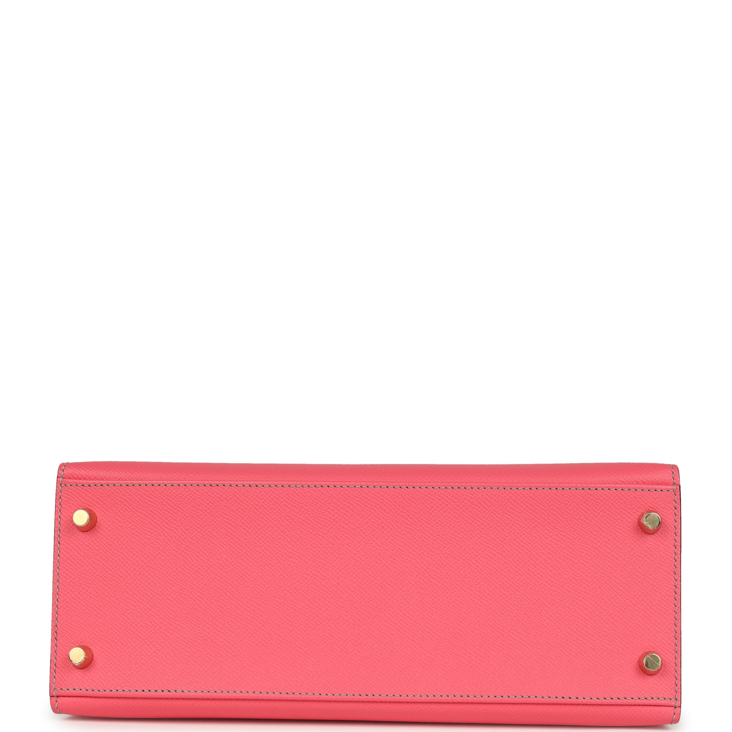 Hermes Special Order (HSS) Kelly Sellier 28 Rose Azalee and Gris Mouette Epsom Brushed Gold Hardware