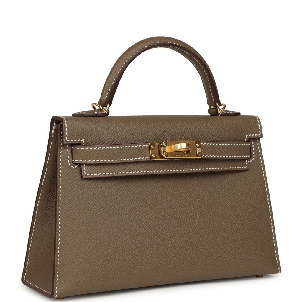 Hermes Kelly Sellier 20 Etoupe Epsom Gold Hardware