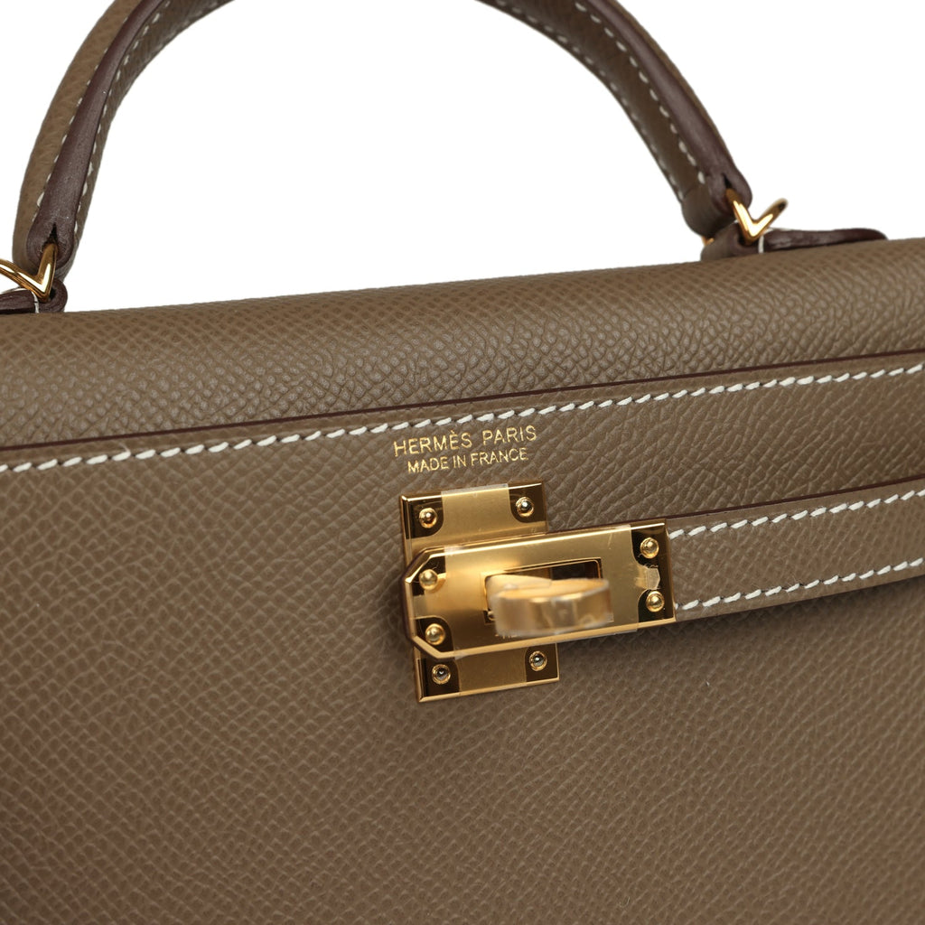 Hermes Kelly Sellier 20 Etoupe Epsom Gold Hardware