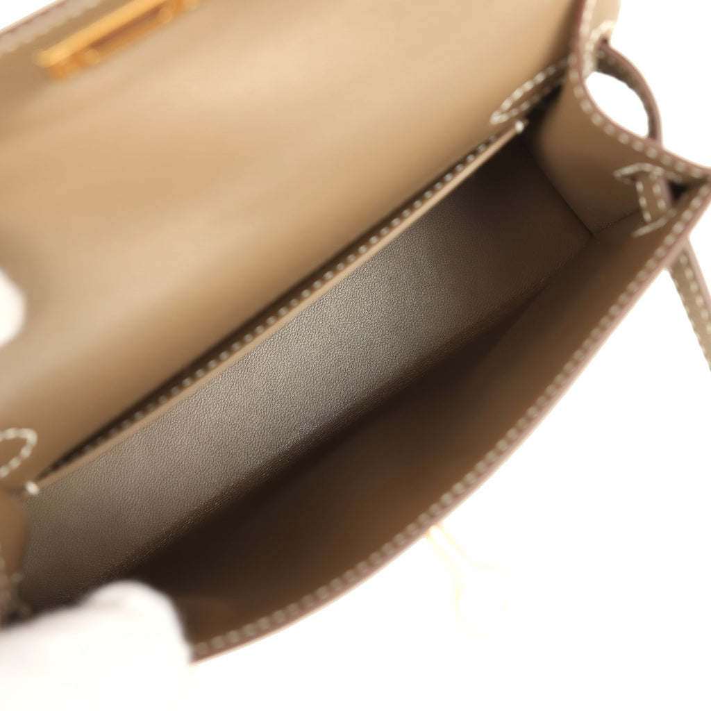 Hermes Kelly Sellier 20 Etoupe Epsom Gold Hardware