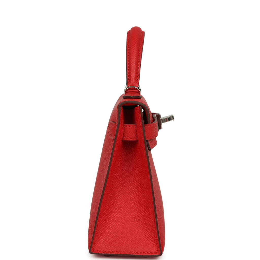 Hermes Kelly Sellier 20 Rouge de Coeur Epsom Palladium Hardware