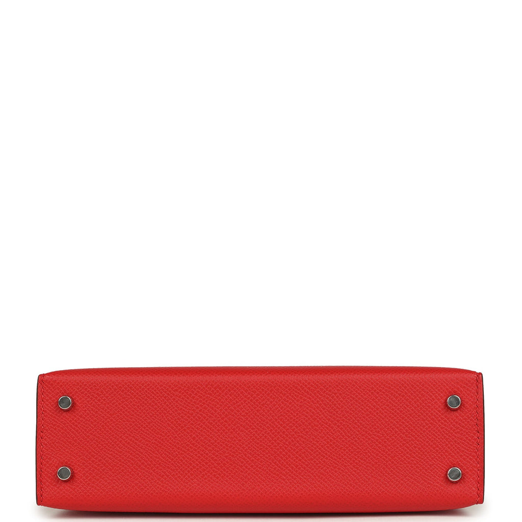 Hermes Kelly Sellier 20 Rouge de Coeur Epsom Palladium Hardware
