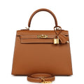 Hermes Kelly Sellier 25 Gold Epsom Gold Hardware