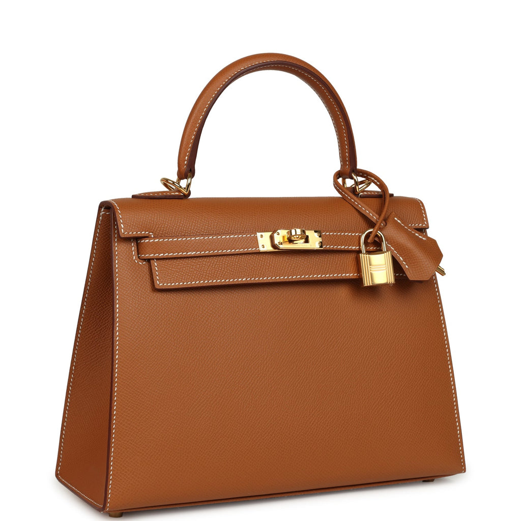 Hermes Kelly Sellier 25 Gold Epsom Gold Hardware