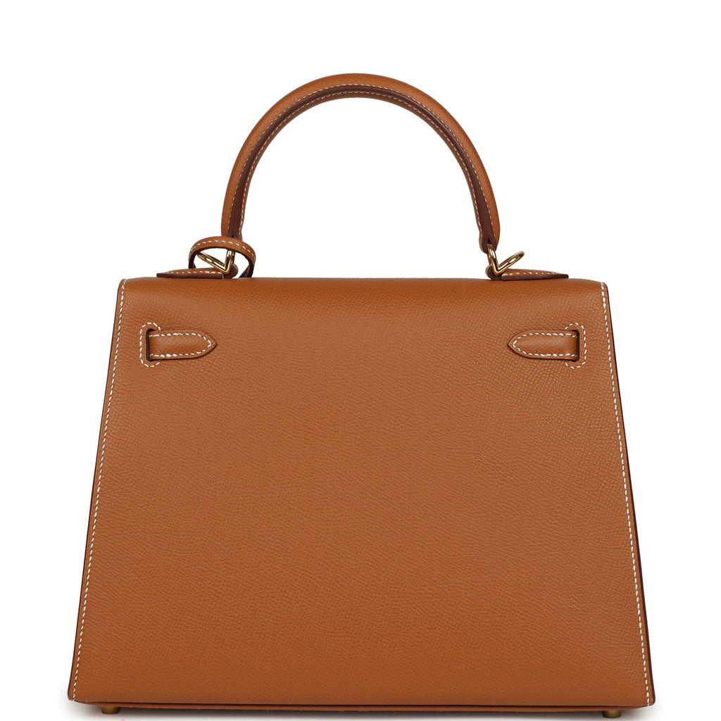 Hermes Kelly Sellier 25 Gold Epsom Gold Hardware