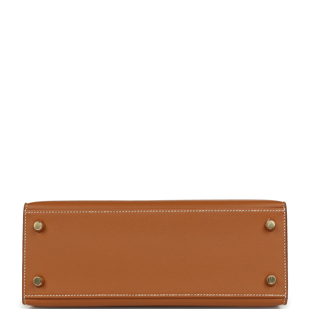 Hermes Kelly Sellier 25 Gold Epsom Gold Hardware