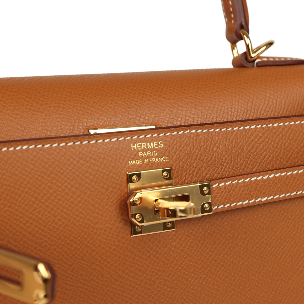 Hermes Kelly Sellier 25 Gold Epsom Gold Hardware