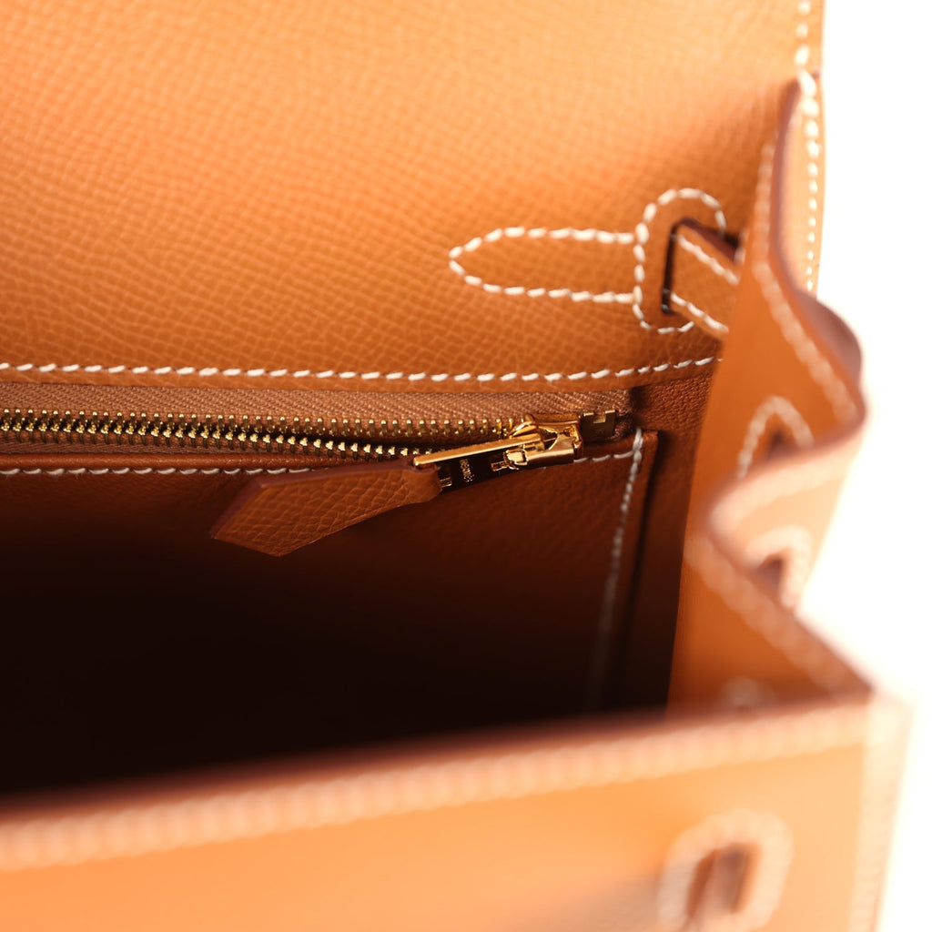 Hermes Kelly Sellier 25 Gold Epsom Gold Hardware