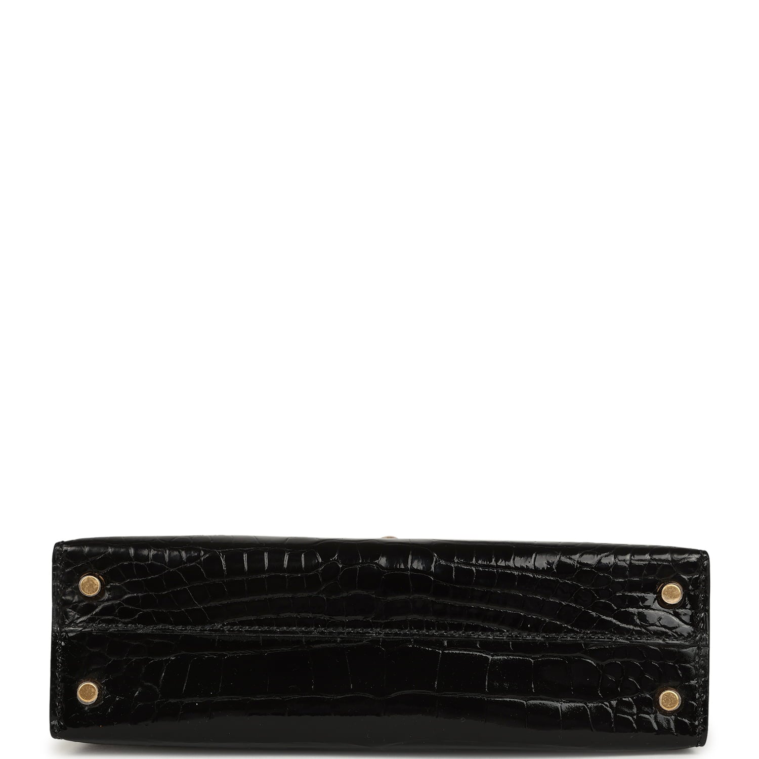 Hermes Kelly Sellier 20 Black Shiny Alligator Gold Hardware