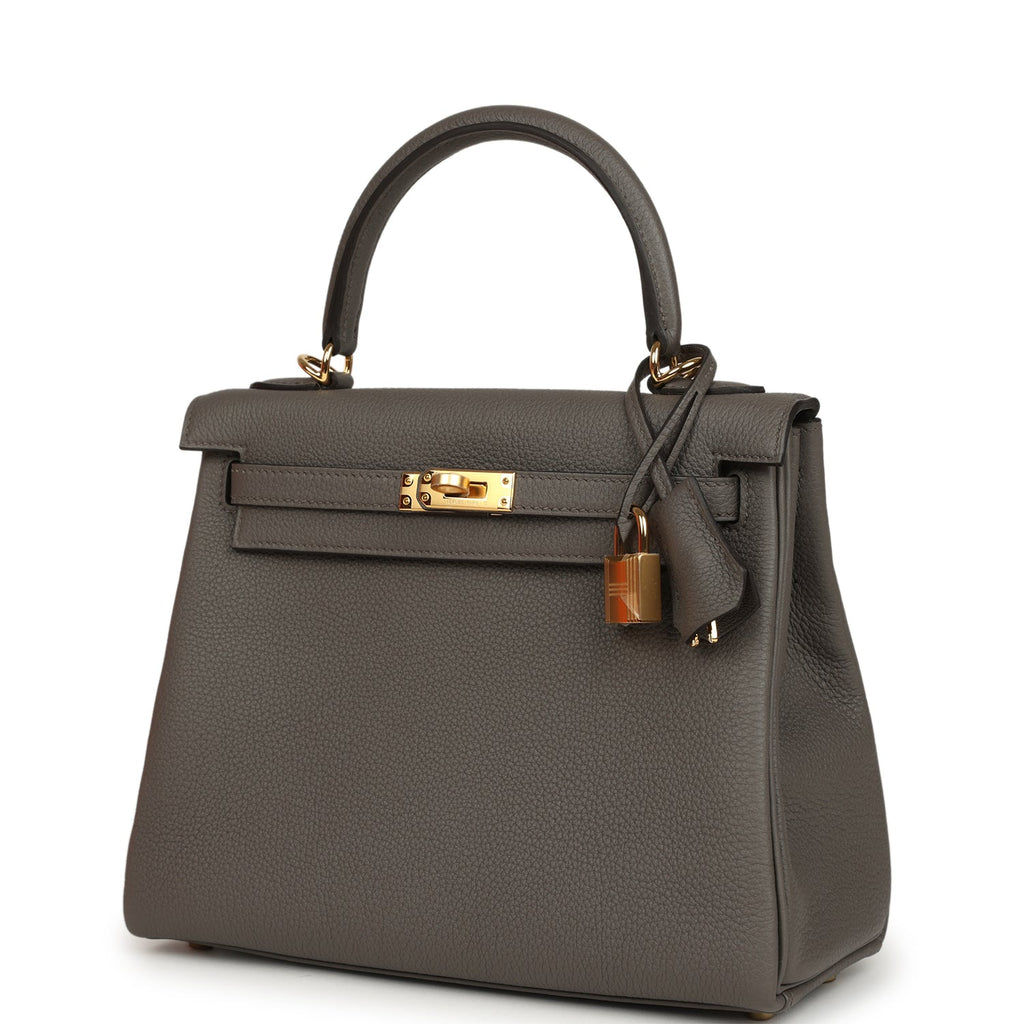 Hermes Kelly Retourne 25 Etain Togo Gold Hardware