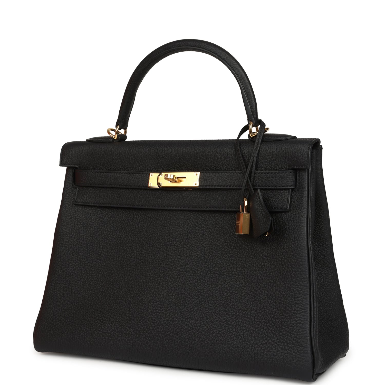 Hermes Kelly Retourne 32 Black Togo Gold Hardware