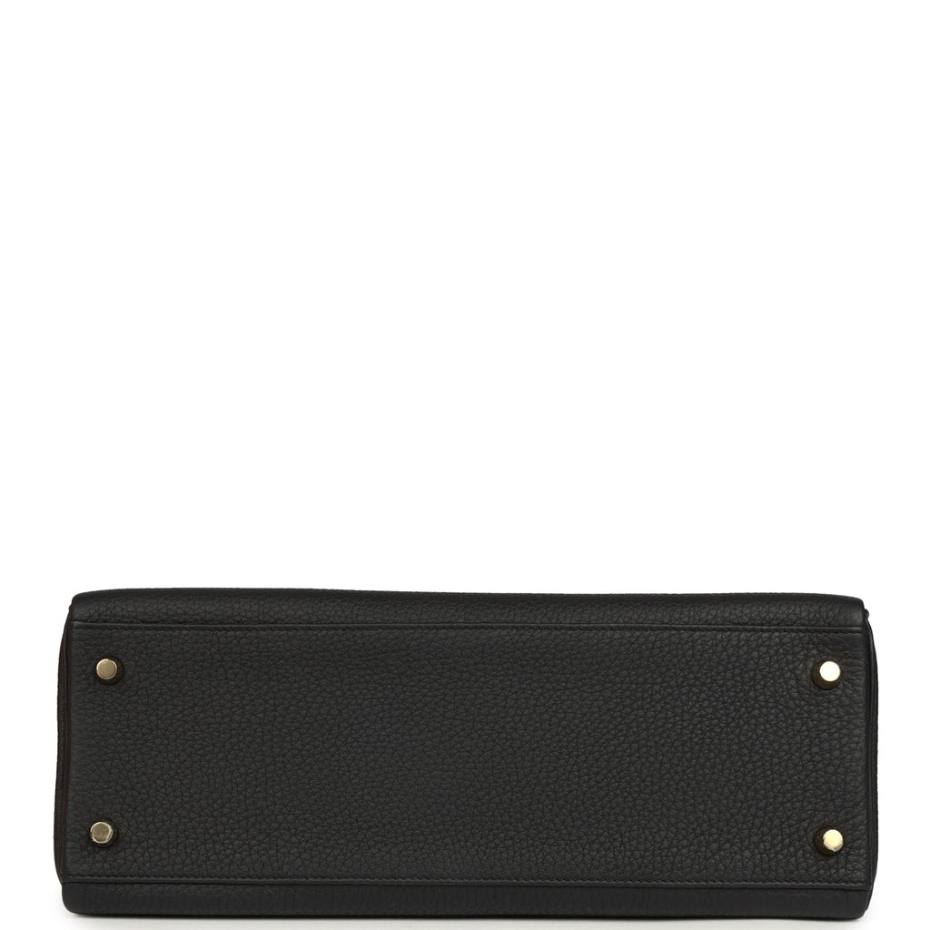Hermes Kelly Retourne 32 Black Togo Gold Hardware