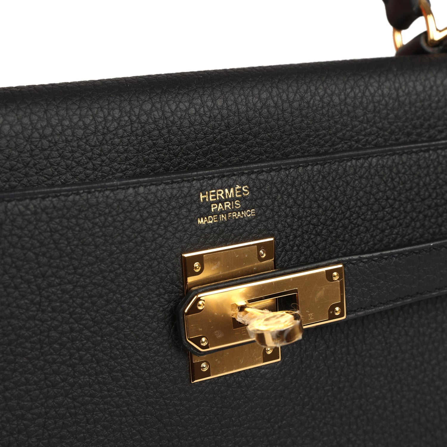 Hermes Kelly Retourne 32 Black Togo Gold Hardware