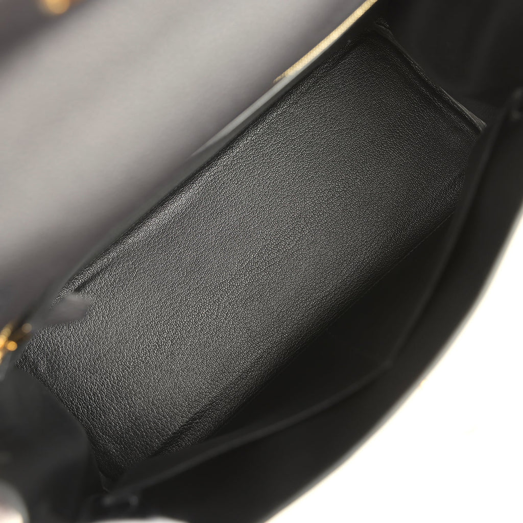 Hermes Kelly Retourne 32 Black Togo Gold Hardware