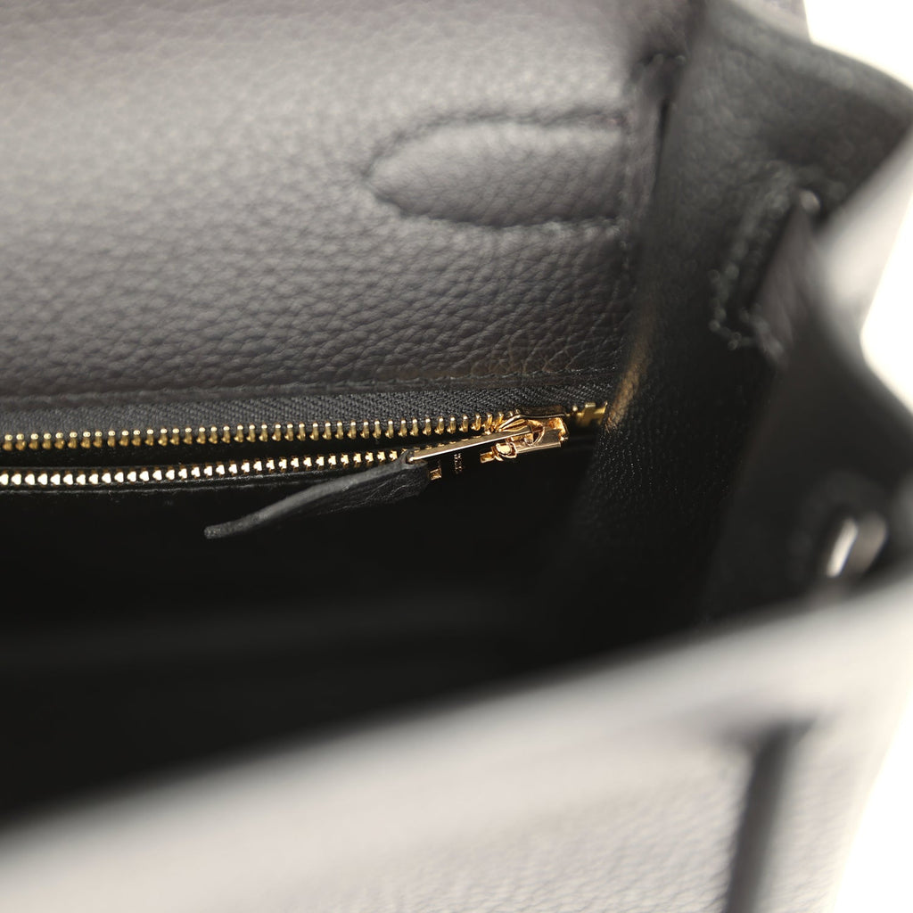 Hermes Kelly Retourne 32 Black Togo Gold Hardware